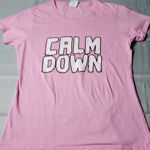 Port and Company Tops - Port & Company "Calm Down" Tee - Medium